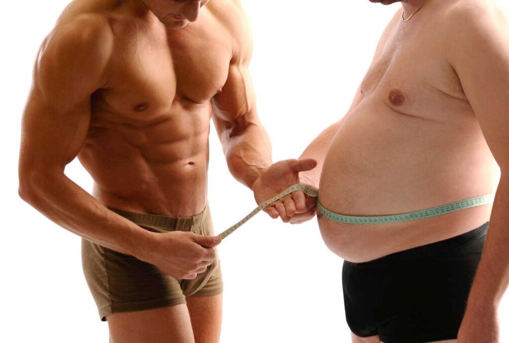 Os homes gordos deben perder peso para que unha barriga grande non faga o pene máis pequeno